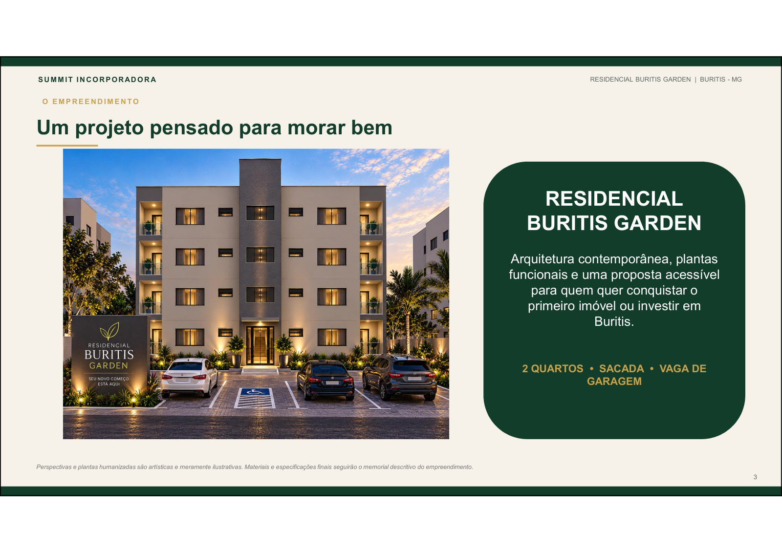 Perspectiva do Residencial Buritis Garden