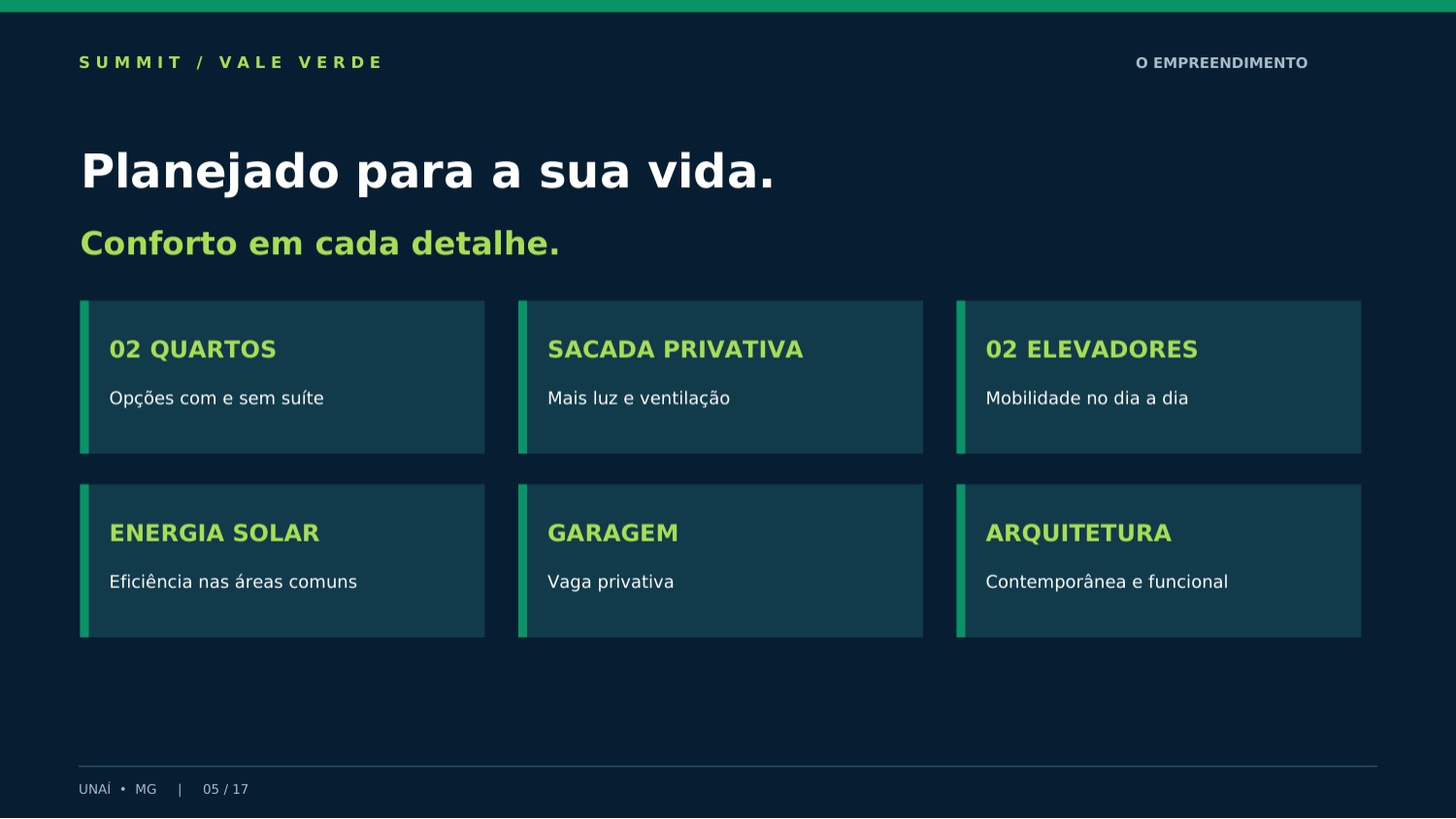 Diferenciais do Residencial Vale Verde no catálogo atualizado