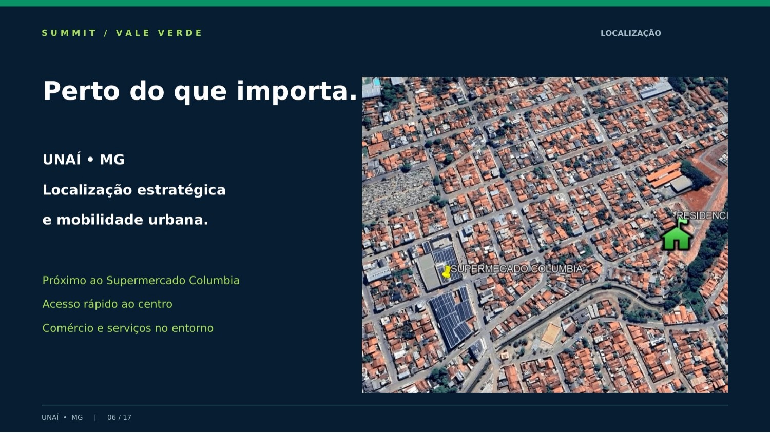 Mapa de localização do Residencial Vale Verde em Unaí